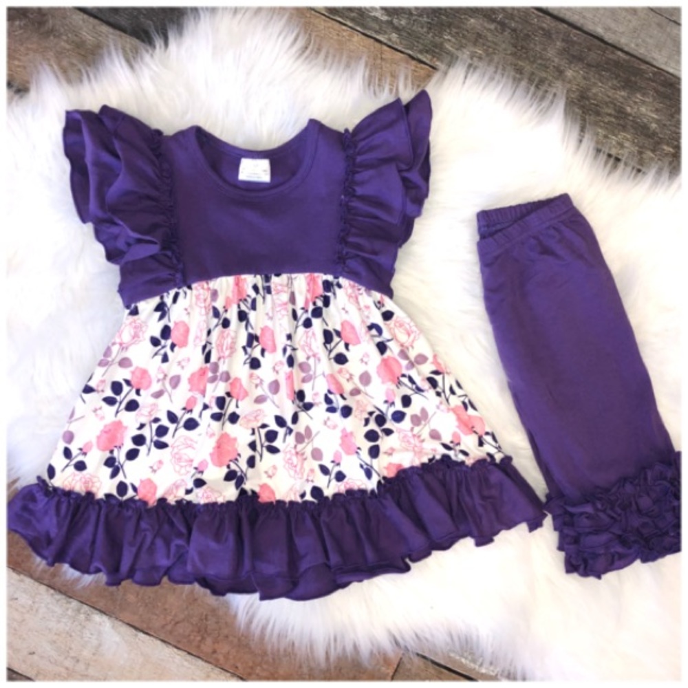 The Purple Rose Capri Set